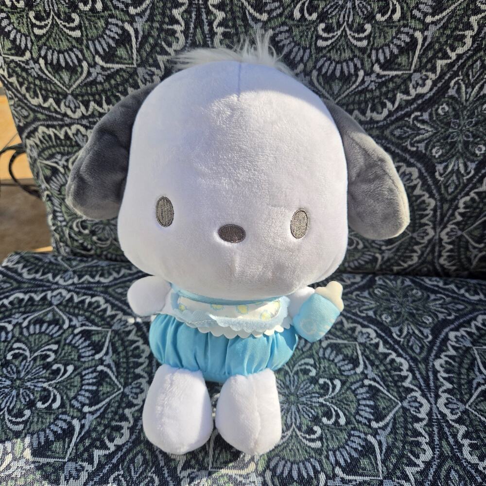 *Rare* Sanrio Pochacco Plush Stuffed Animal White Blue Gray Dog